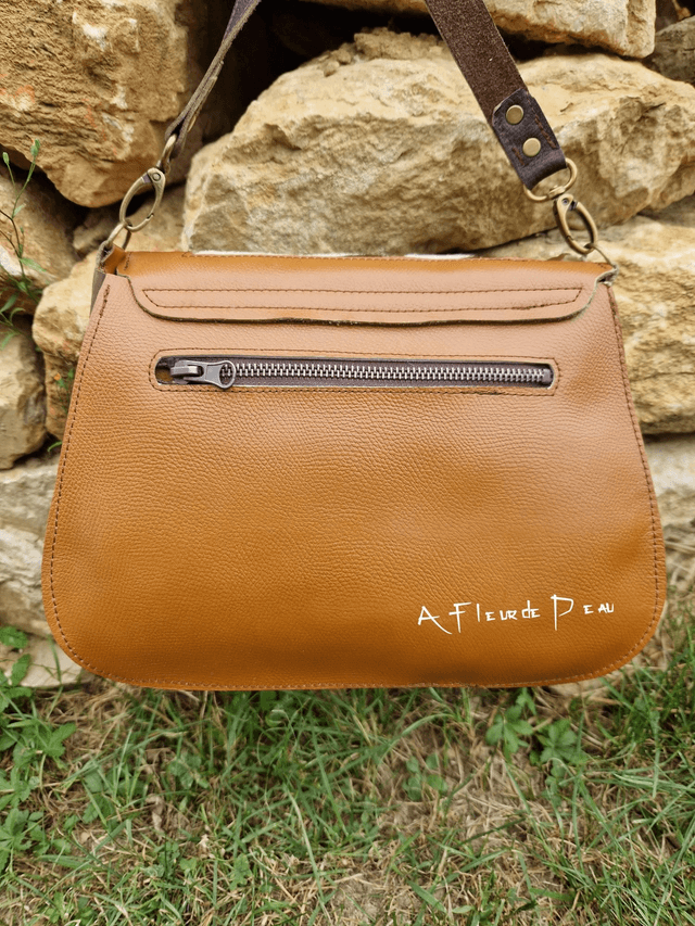 Sac 100% cuir motif zèbre.