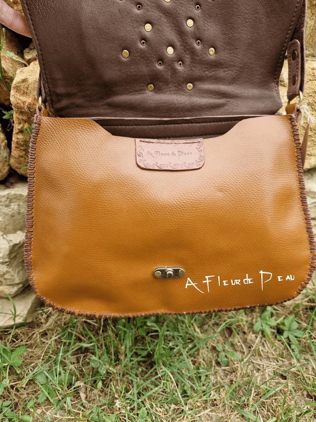 Sac 100% cuir motif léopard 