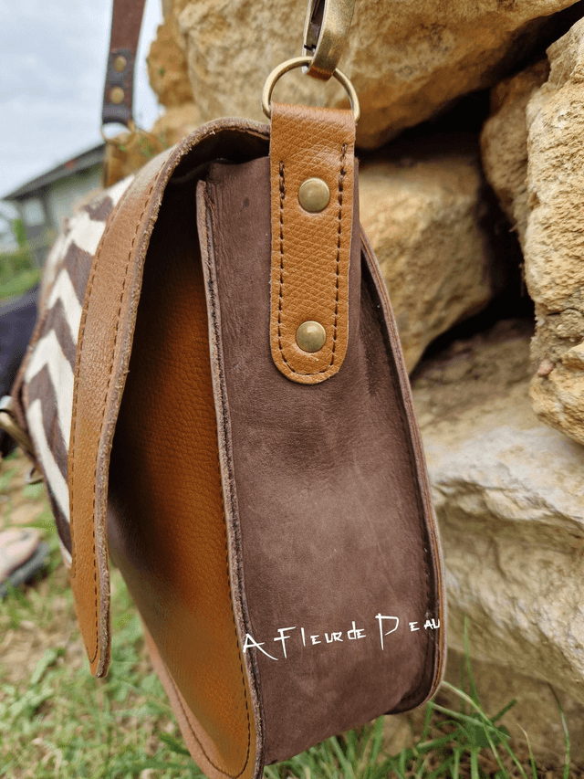 Sac 100% cuir motif zèbre.