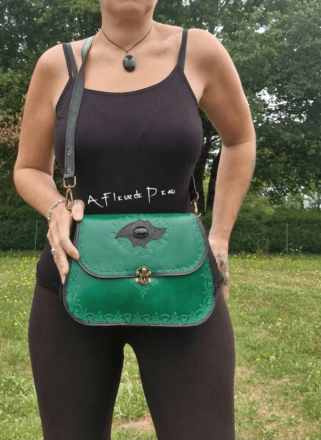Sac en cuir avec pierre Onyx