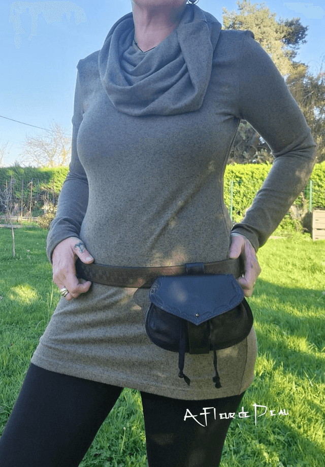 Escarcelle médiévale 100% cuir