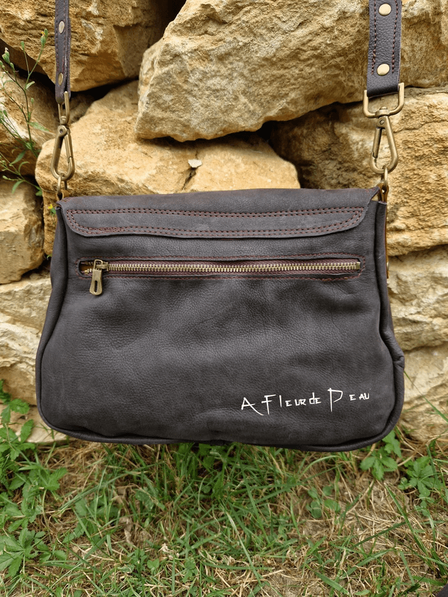 Sac 100 % cuir avec pierre Apatite bleue